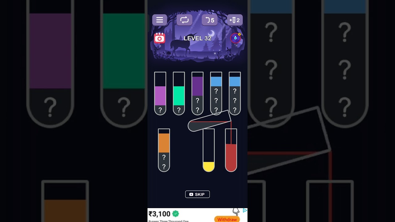 water sort puzzle level 32 #games