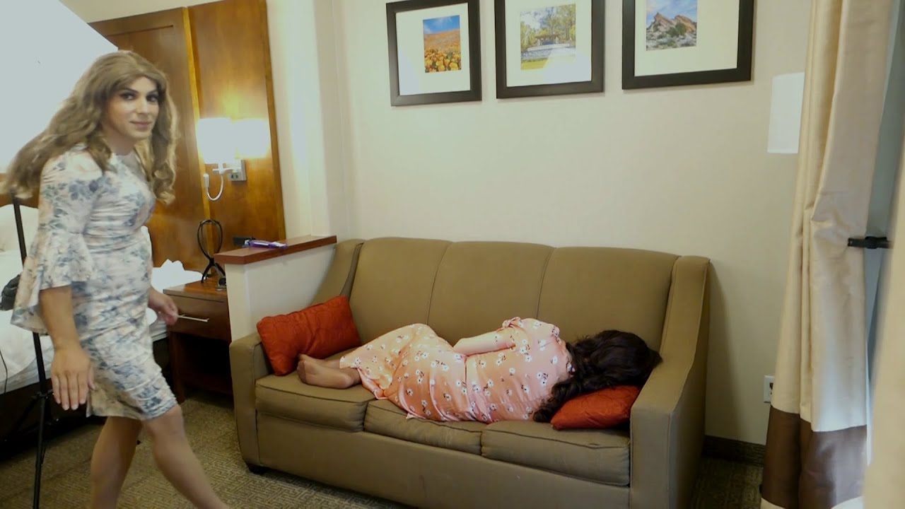Crossdressing - Trying to steal Alana's dress