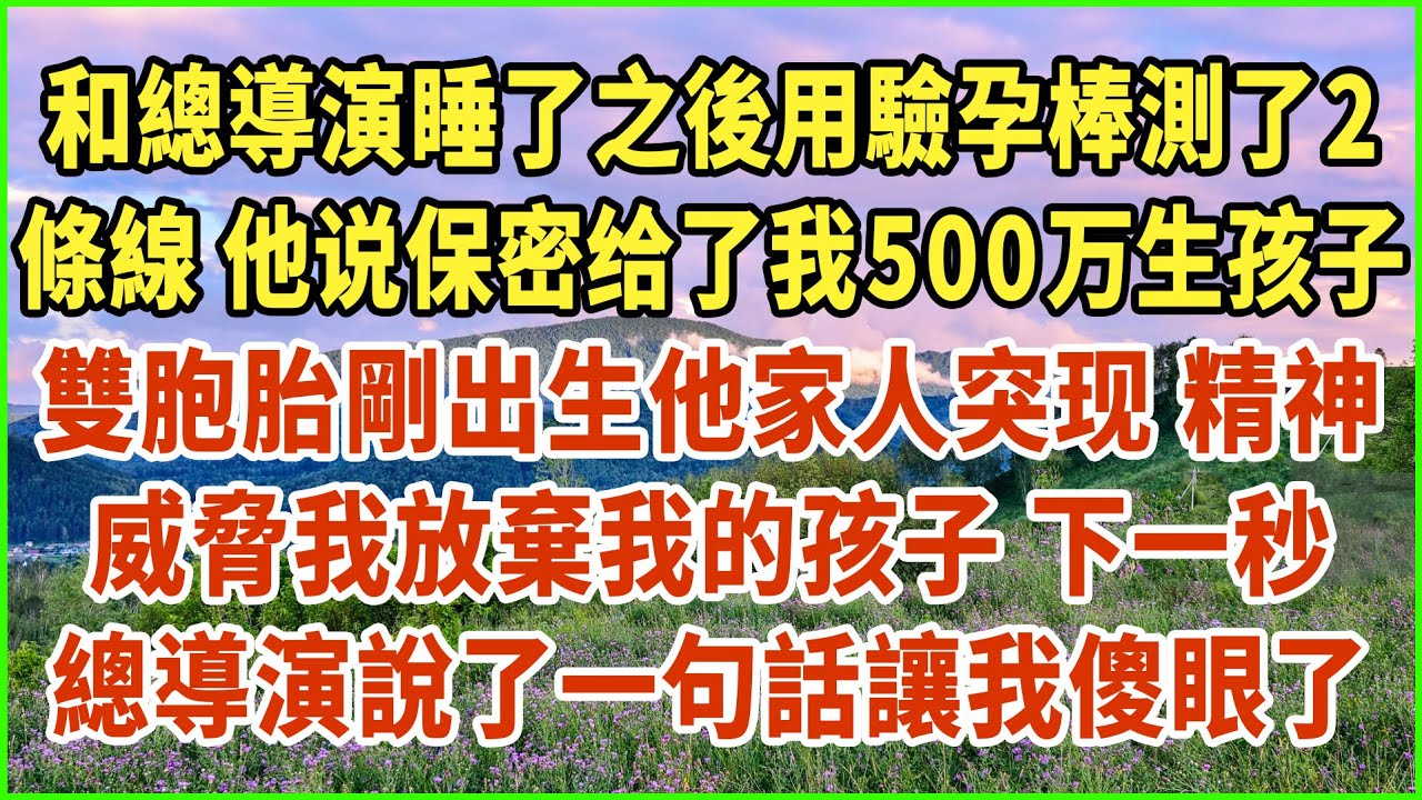 和總導演睡了之後用驗孕棒測了2條線！他说保密 给了我500万生孩子！雙胞胎剛出生他家人突现！精神威脅我放棄我的孩子！下一秒總導演說了一句話讓我傻眼了！#生活經驗 #情感故事 #深夜淺讀 #幸福人生
