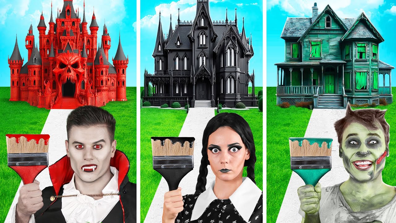 Eine Farbige Haus Challenge | Wednesday vs Vampir vs Zombie von Parara Best