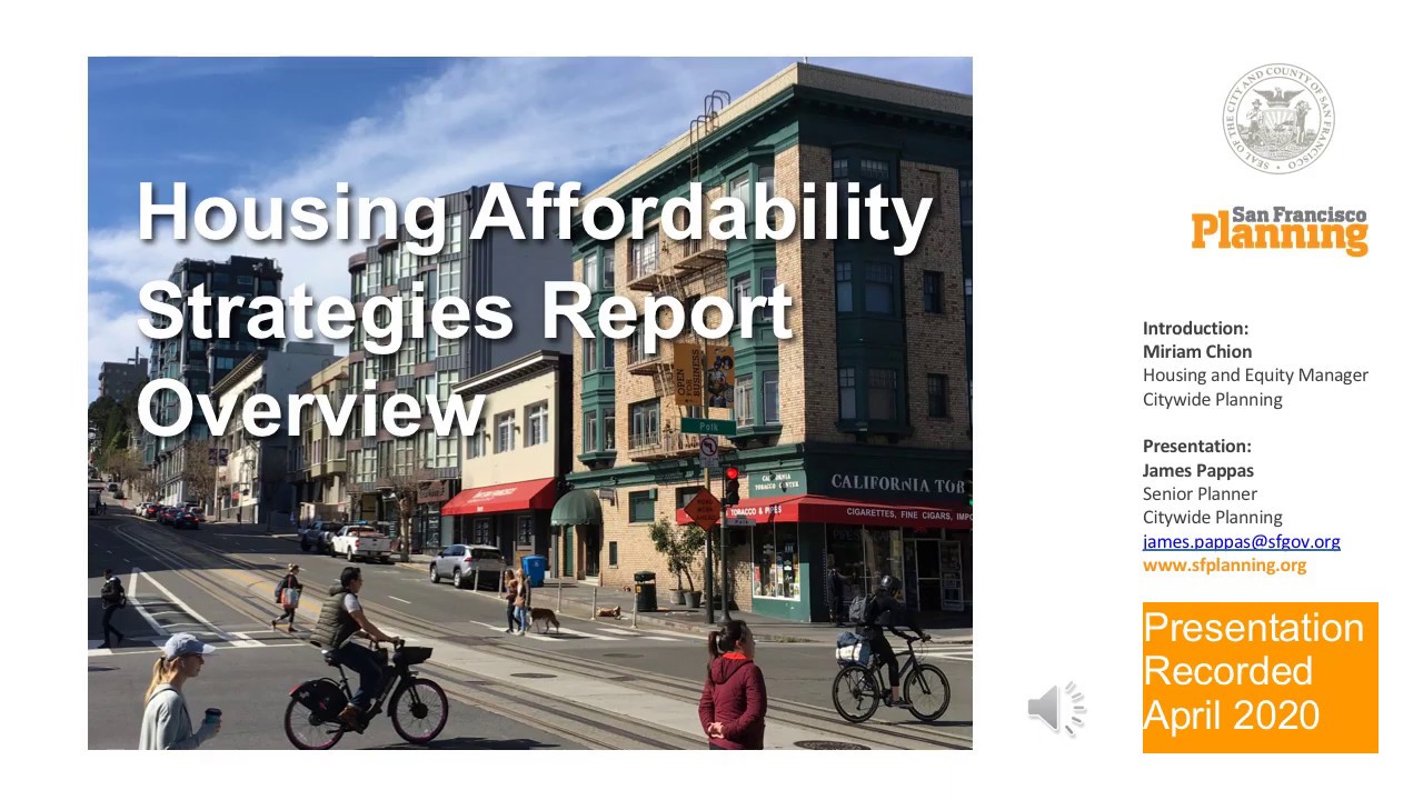 Housing Affordability Strategies Report Overview