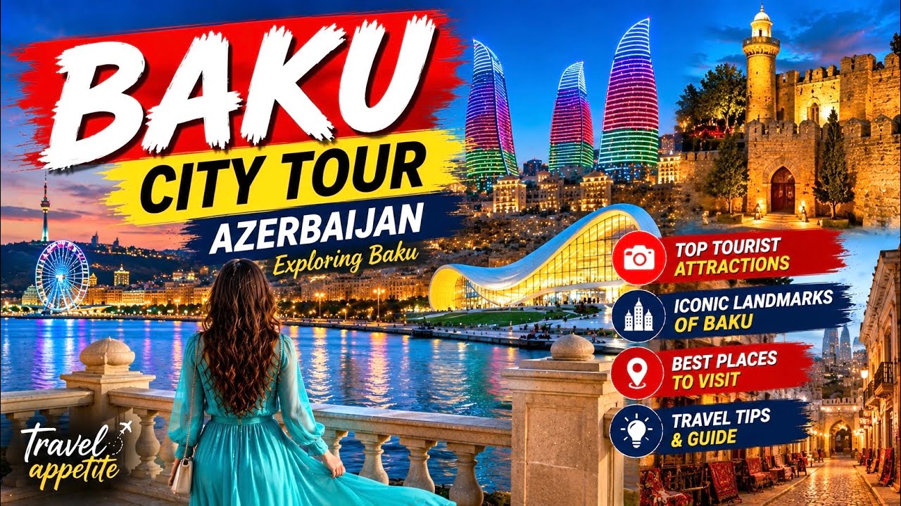 [4K] BAKU CITY TOUR | AZERBAIJAN | Exploring Baku | Top Tourist Attractions of Baku #Azerbaijan