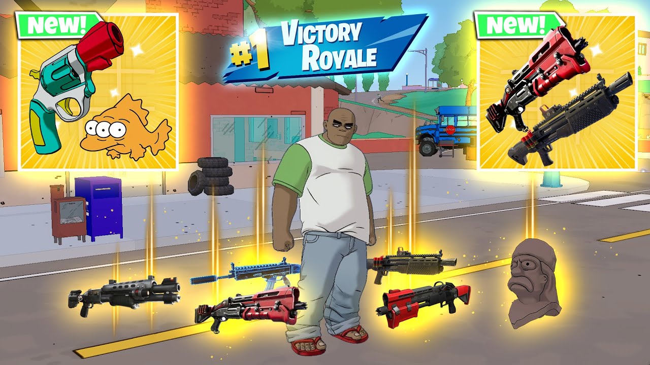 *RUSSLE* + KRUSTY'S MR BLASTY vs NEW MYTHICS CHALLENGE (NEW! FORTNTE CHAPTER 6 THE SIMPSONS)