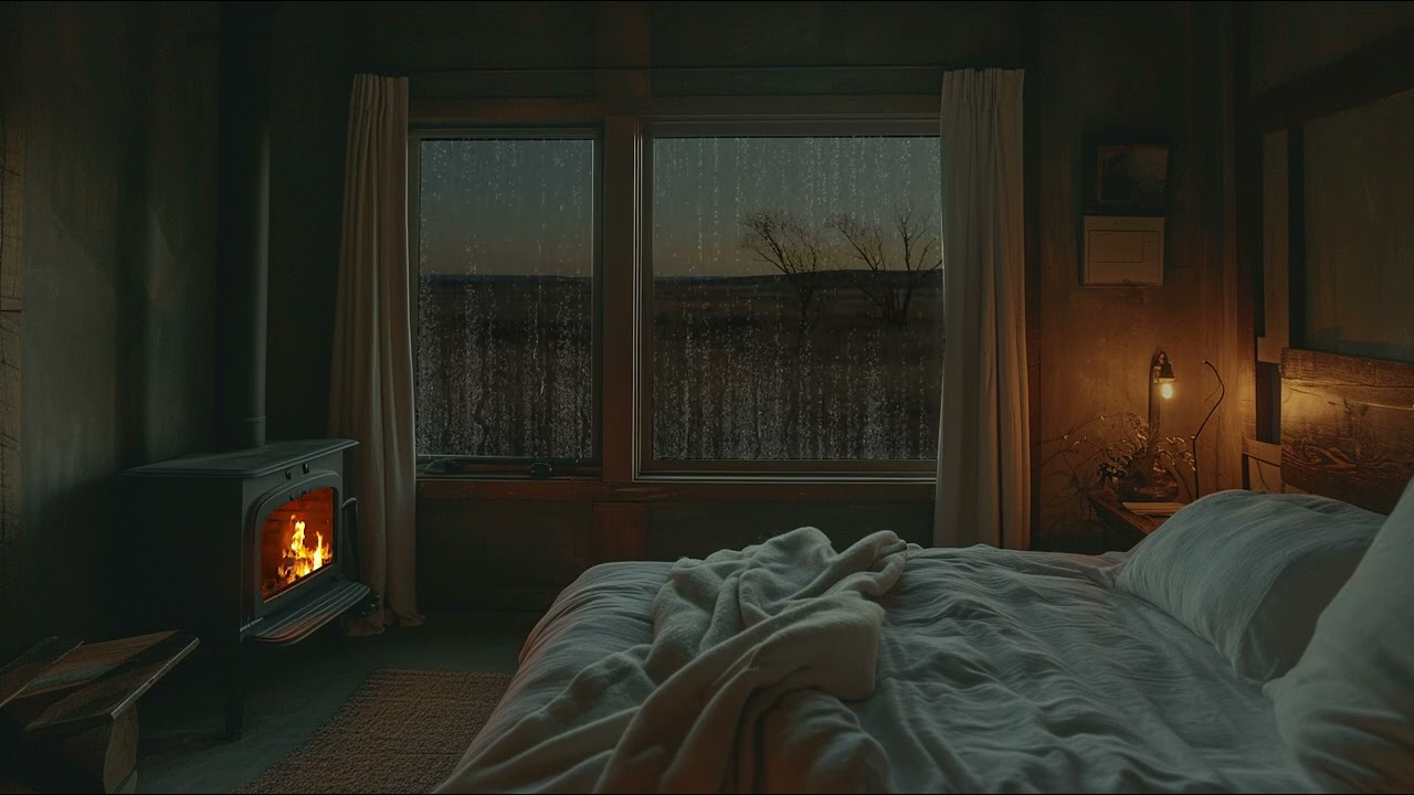 Rain Sounds Resounded In Bed Room Attic Ambience - Close Eyes, Feel Rain Drops On Roof