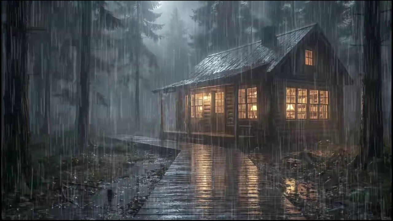 Peaceful Forest Cabin After Rain 🌧️ Calm Rain Sounds for Deep Sleep & Stress Relief