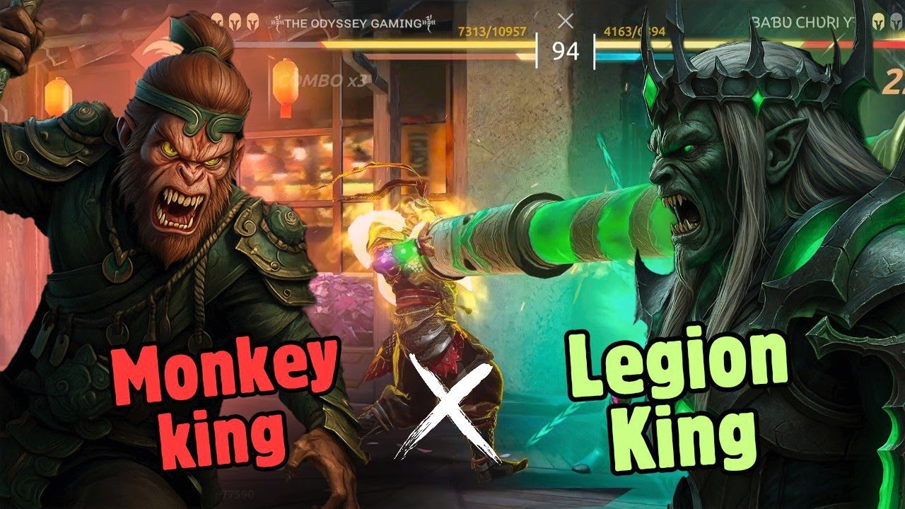Who is better ? Monkey king & Legion king Team Up Against All Faction || shadow Fight 4 Arena 