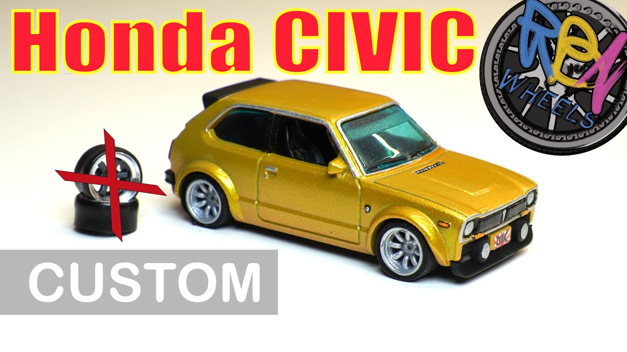Hot Wheels Custom - 73ˋ Honda Civic with no Chika Wheels