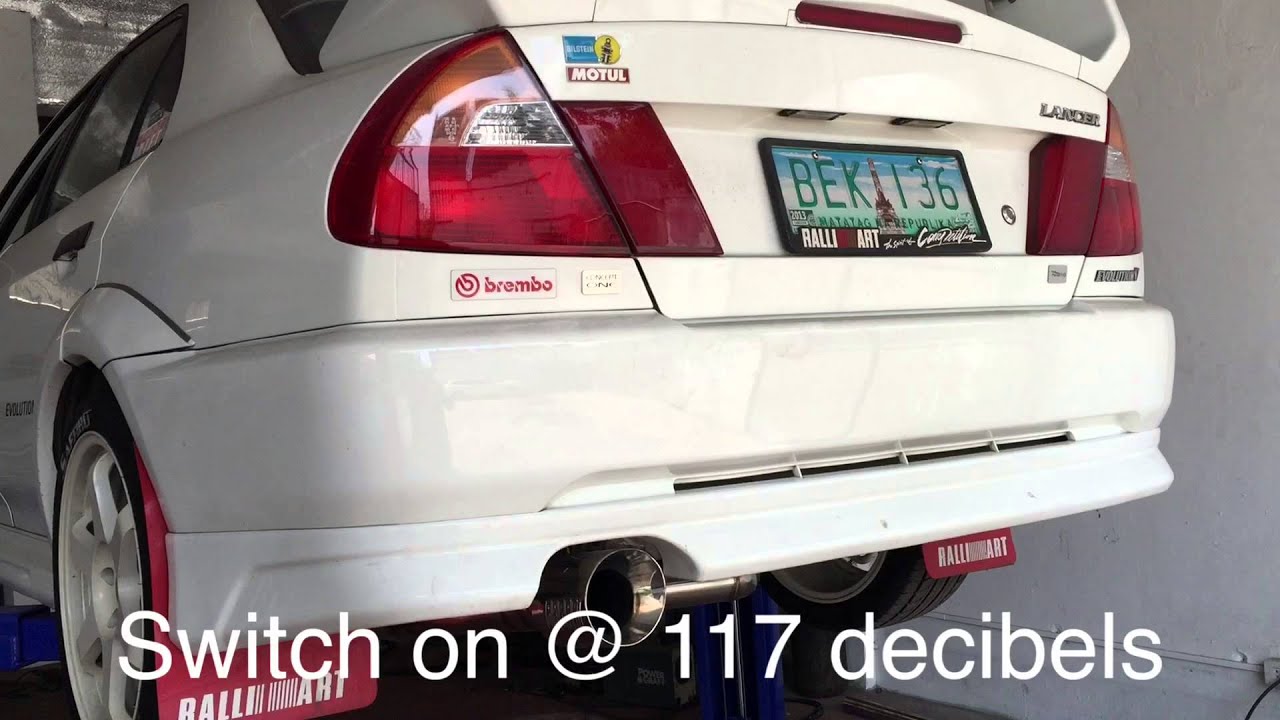 Mitsubishi Evolution 5 exhaust system with volume control (DRIFT Xaust)!