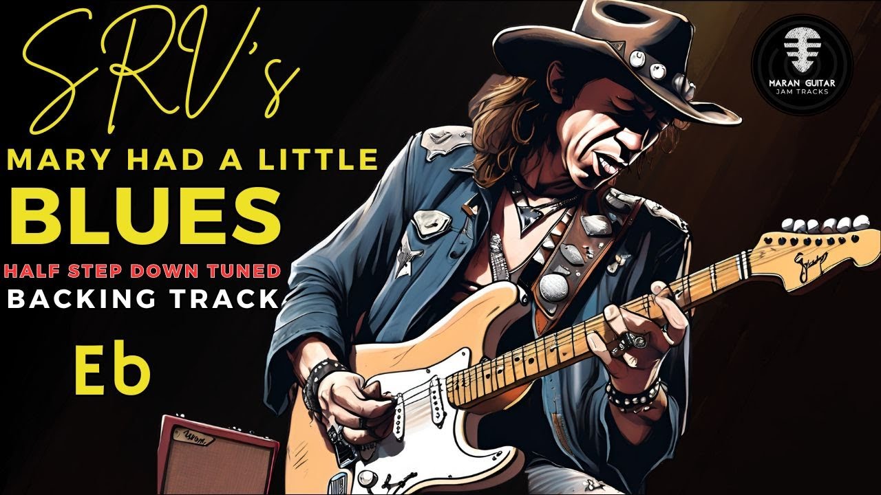 [HALF STEP DOWN] SRV's Mary Had a Little Blues backing track in Eb | BPM 121