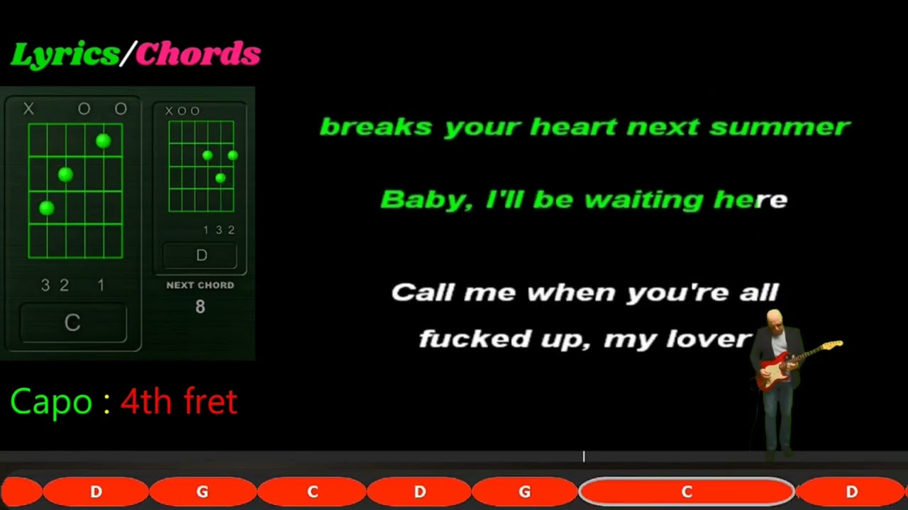 Damiano David - Next Summer - Guitar chords lyrics