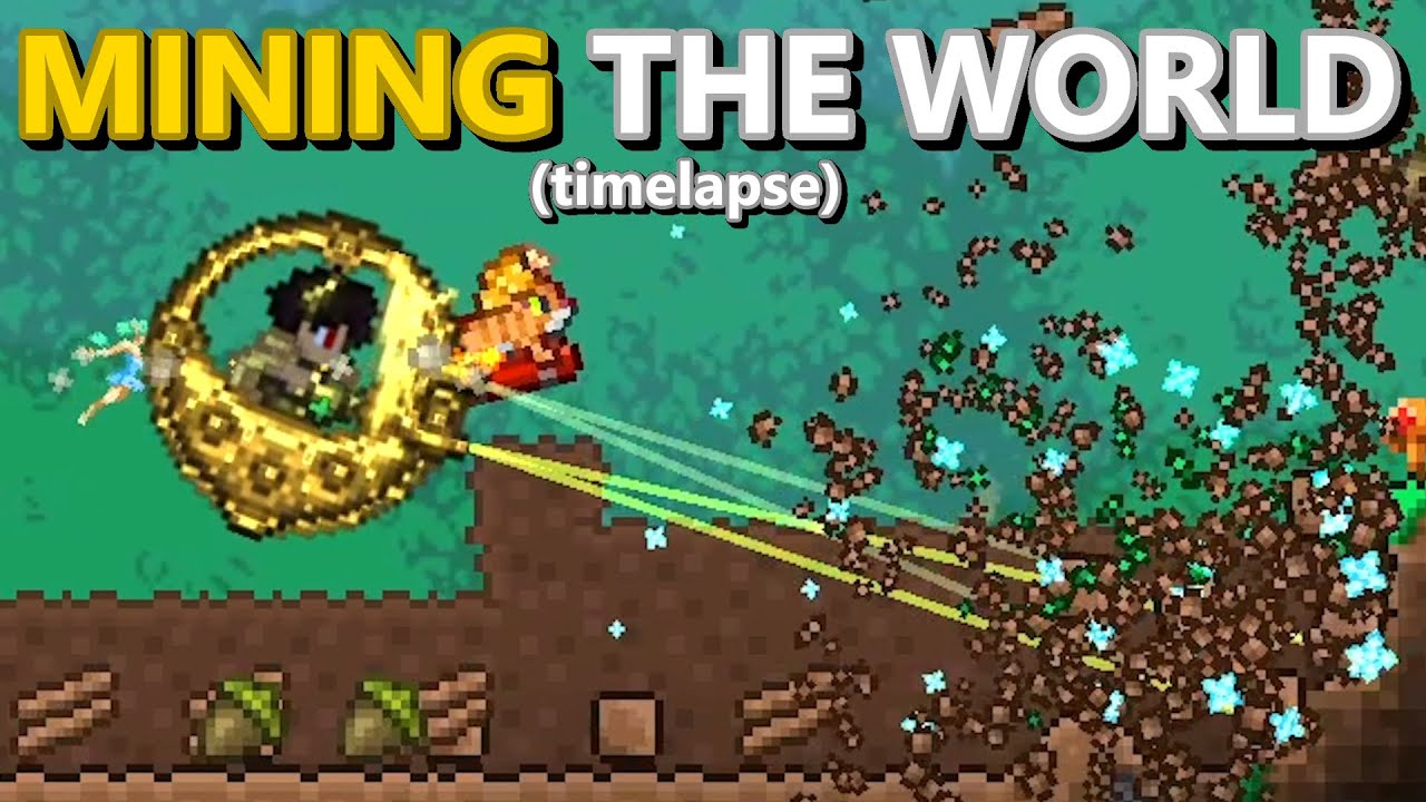I mined the ENTIRE world of Terraria (timelapse)