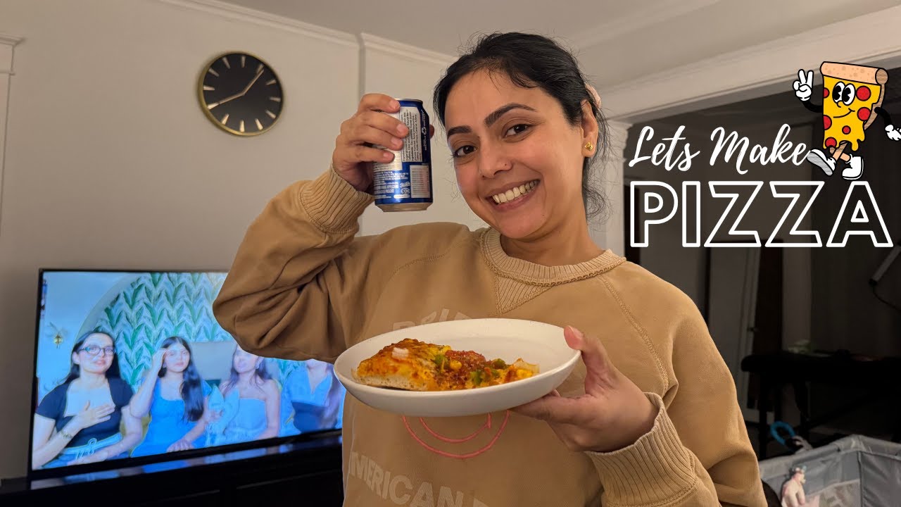 Lets Make Pizza Today (first Cooking Vlog with Husband ) Easy & Delicious Homemade Pizza Recipe 🍕