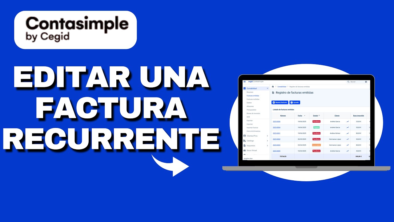 Como Editar una Factura Recurrente en Contasimple