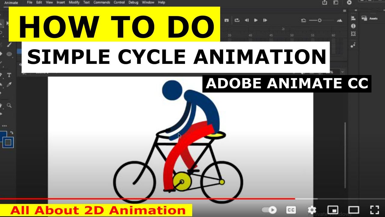 How to create simple cycle Animation _ Bicycle_Cycling_ with Adobe animate CC