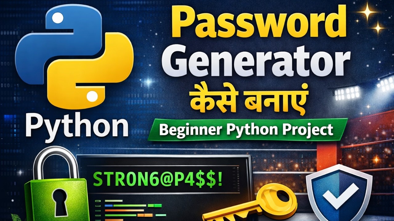 Python में Strong Password Generator बनाना सीखें (Step by Step) 🔐