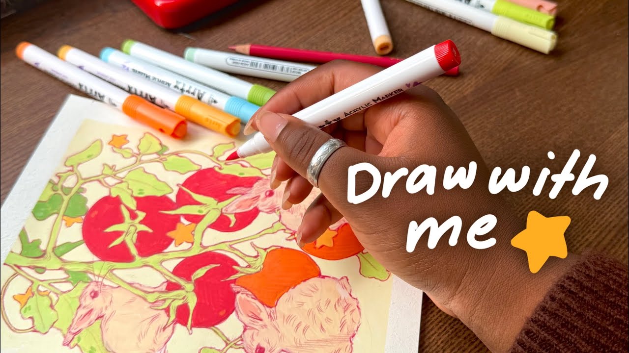 From an idea to a drawing ✏️ 🌱 Acrylic marker draw with me