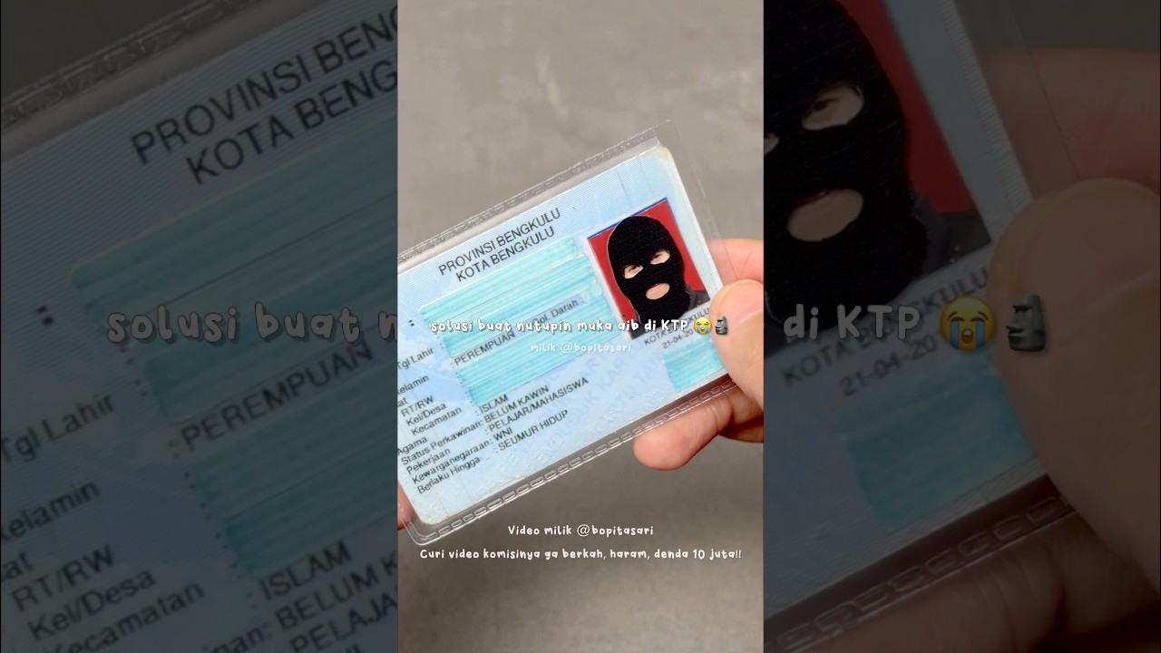 berguna bgt untuk menutupi aib foto ktp 😭 #coverktp #pelindungktp #stikerktp