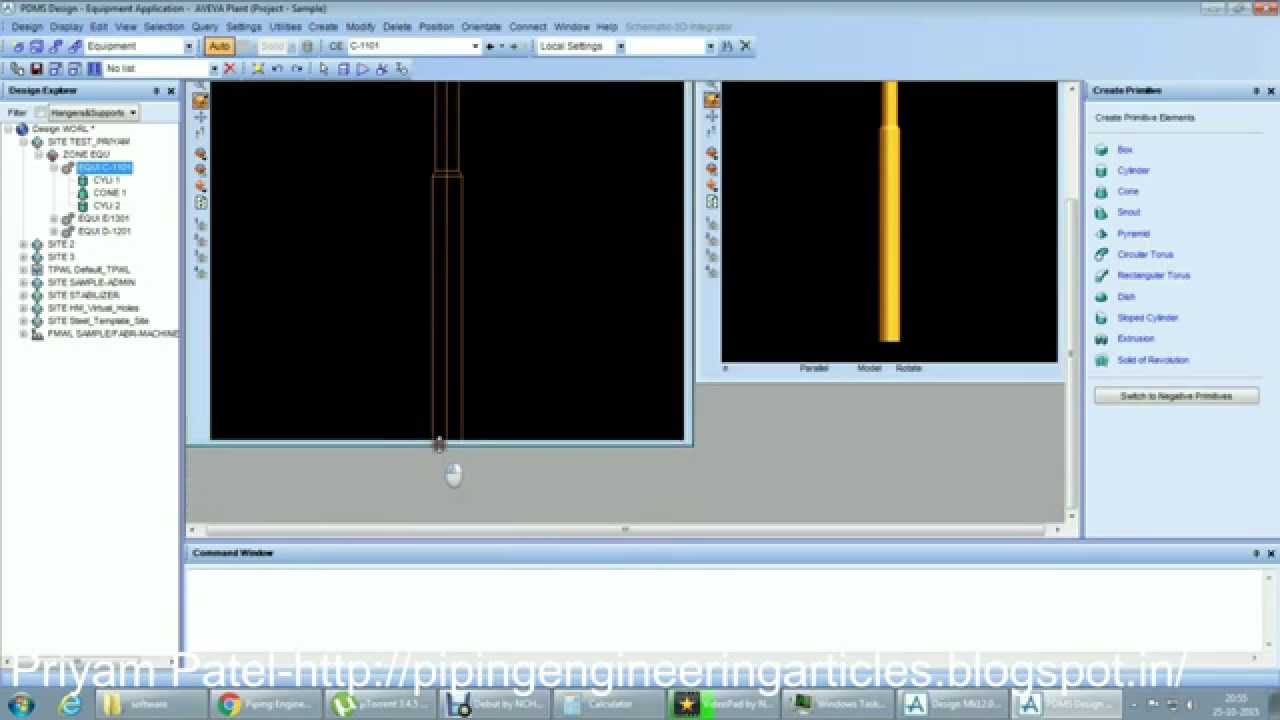 PDMS Tutorial: Column Design In AVEVA PDMS