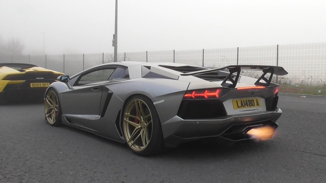 Cars leaving the supercar society UK charity meet 2021