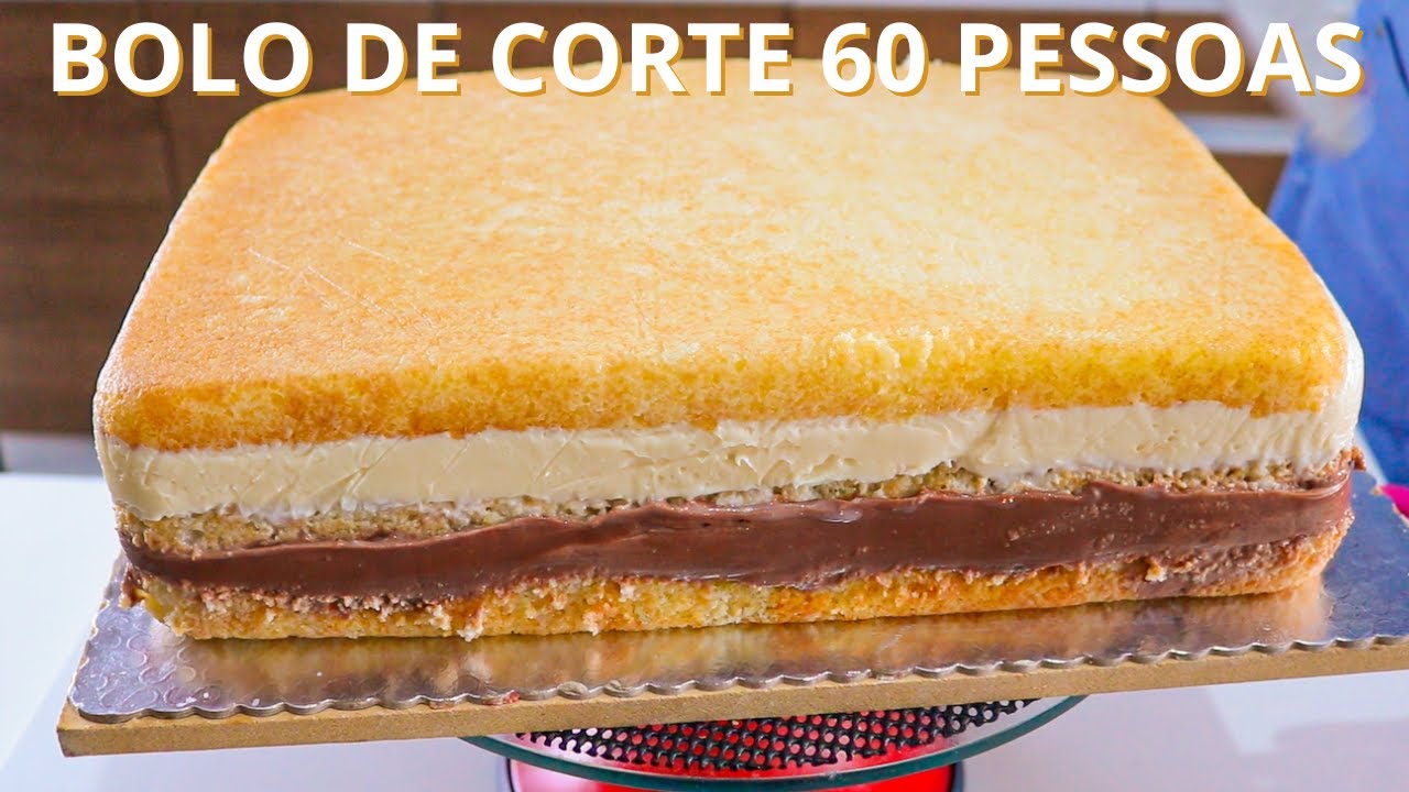 DECORAÇÃO BOLO RETÂNGULAR PARA 60 PESSOAS - MASSA CHIFFON NOVA, BOLO DE CORTE.