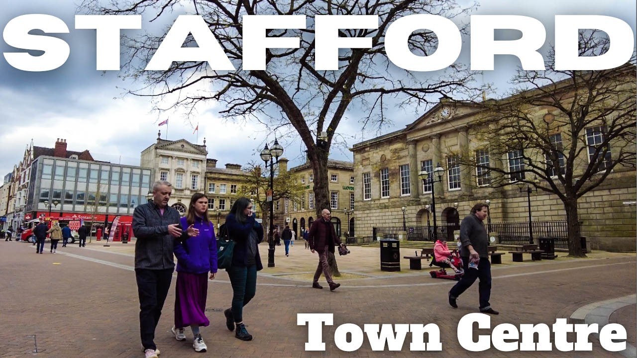 STAFFORD Town Centre WALK Tour Staffordshire ENGLAND United Kingdom UK Great Britain 4K