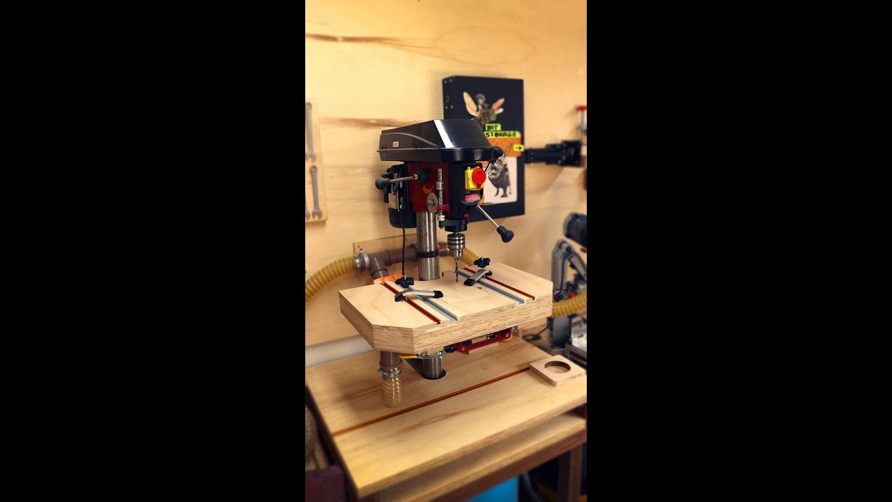 Building a Sanding & Drill Press Table (with a dust collector duct) #shorts