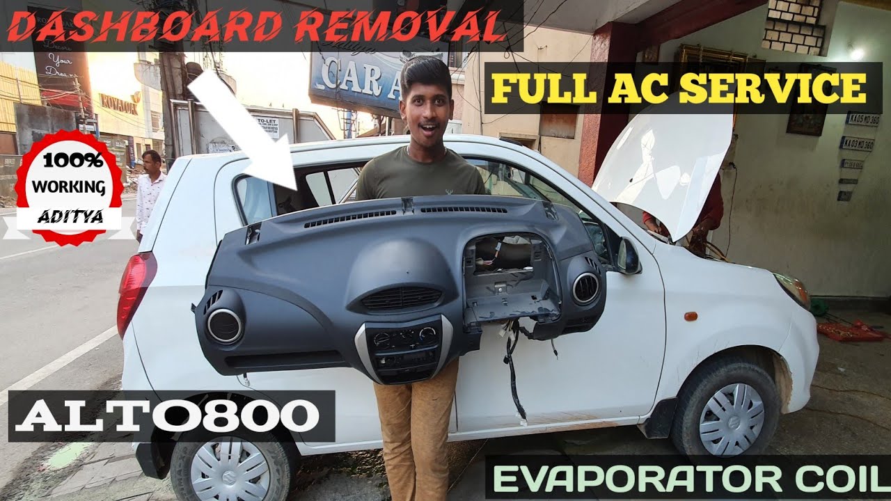 MARUTI ALTO 800 AC Service | Dashboard Removing evaporator coil replacement