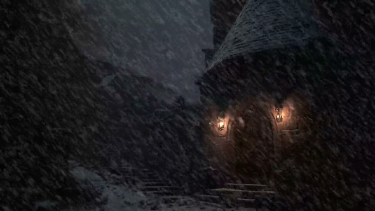 🌬️ Arctic Blizzard Sounds | Ancient Castle in Winter Storm | Sleep Stress Relief Study Work Healing
