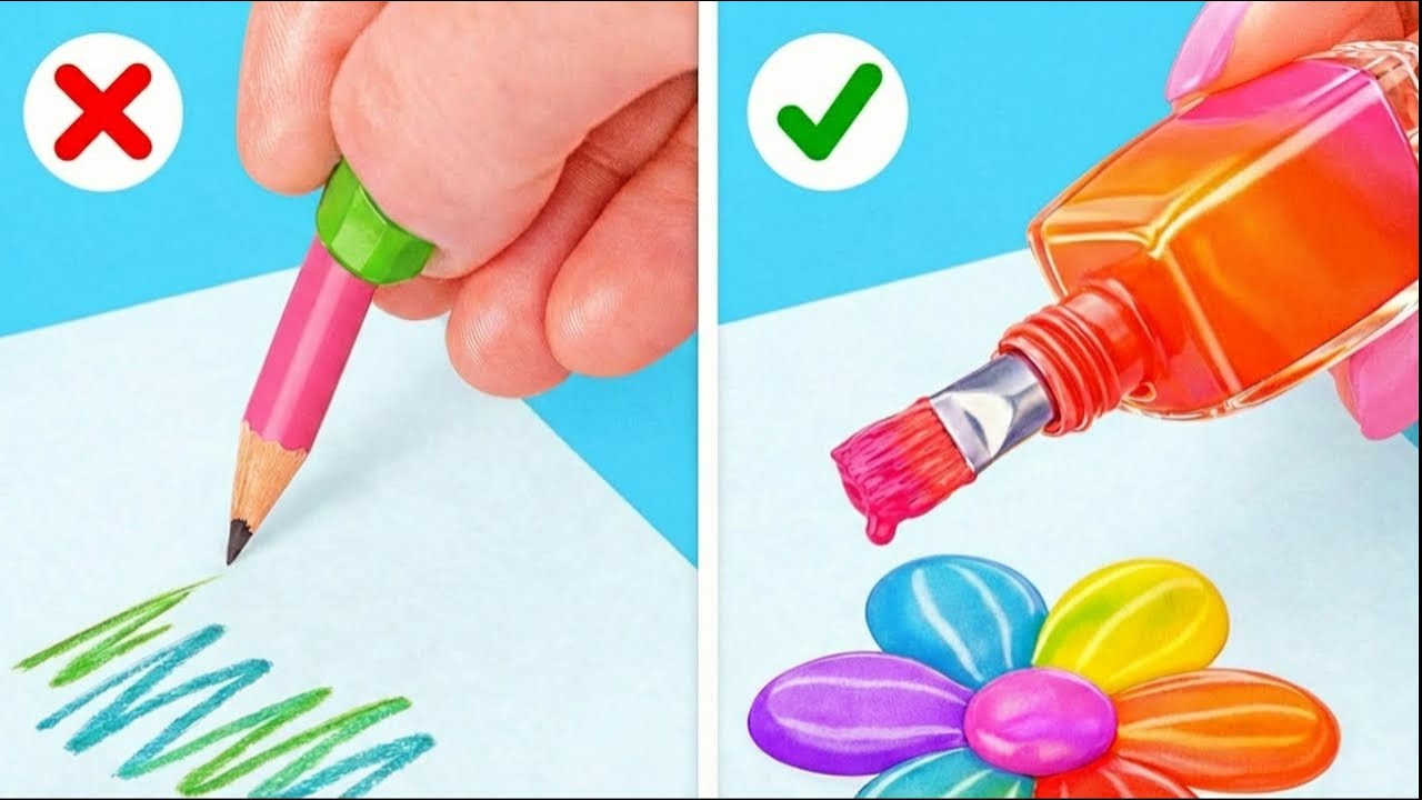 Легкие художественные приемы 🎨✏️ Креативные DIY идеи