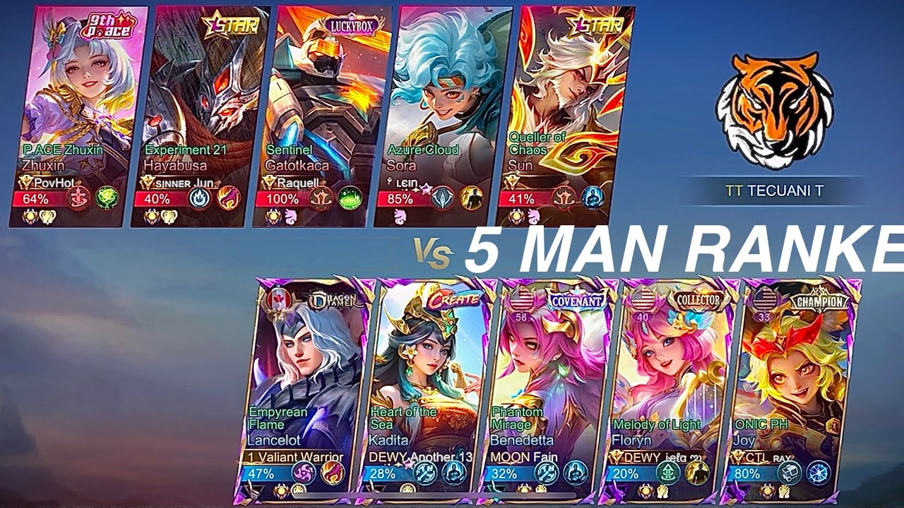 MLBB| 5 Man High Ranked gameplay 🔥 How to 5 man?
