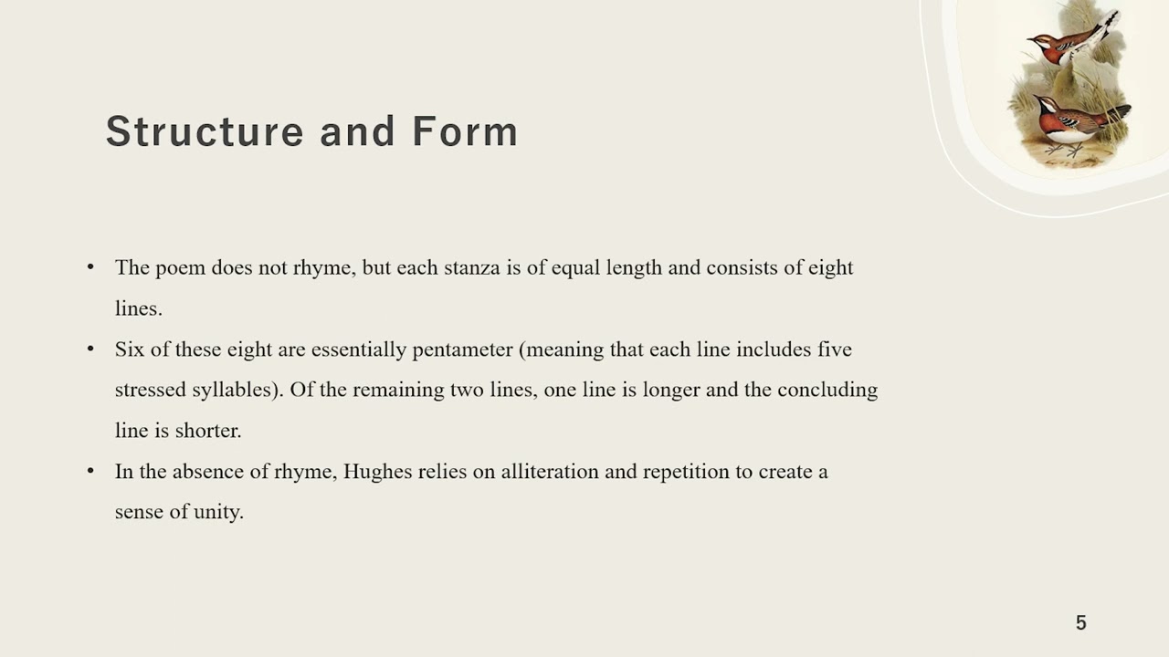 Analysis of the poem Thrushes by Ted Hughes