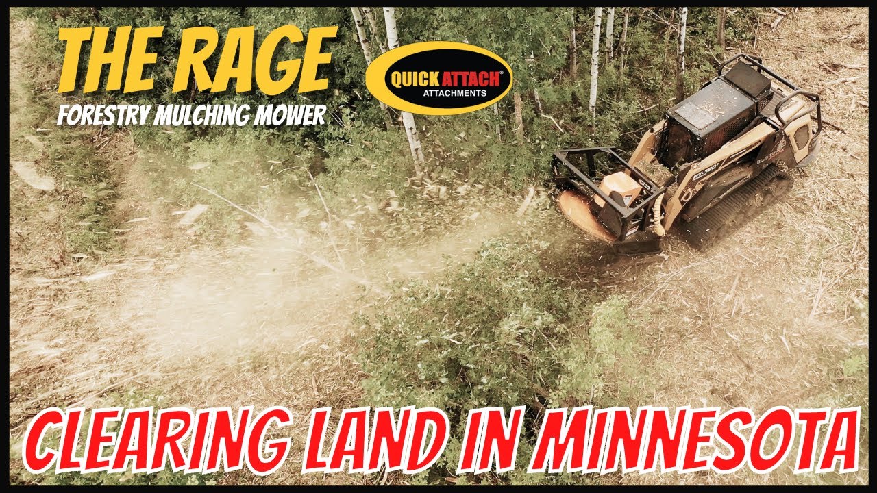 The Rage Forestry Mulching Mower in action clearing land in Minnesota