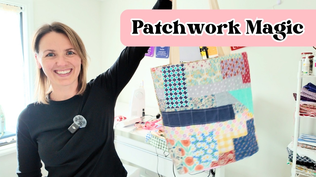 How to Sew a Patchwork Tote Bag Using Fabric Scraps | Zero Waste & Beginner Friendly Sewing Project