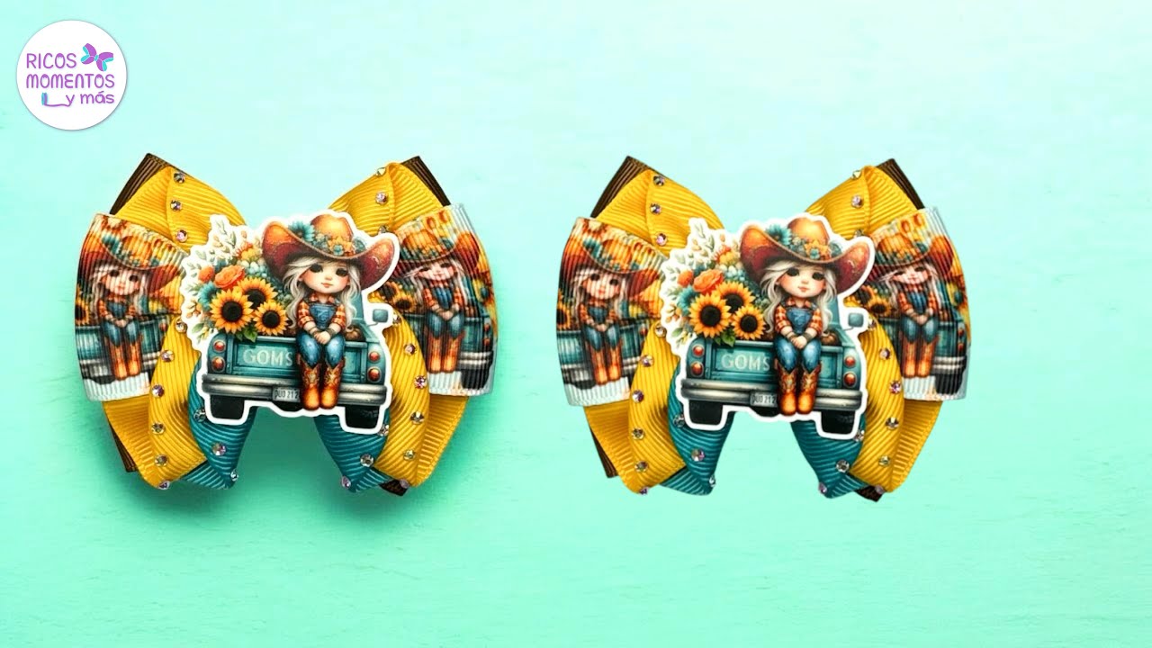 Moños con listón de 3.8 cm o 4 cm / moño Chofis / moños en pares fáciles de hacer / laços fita n 9