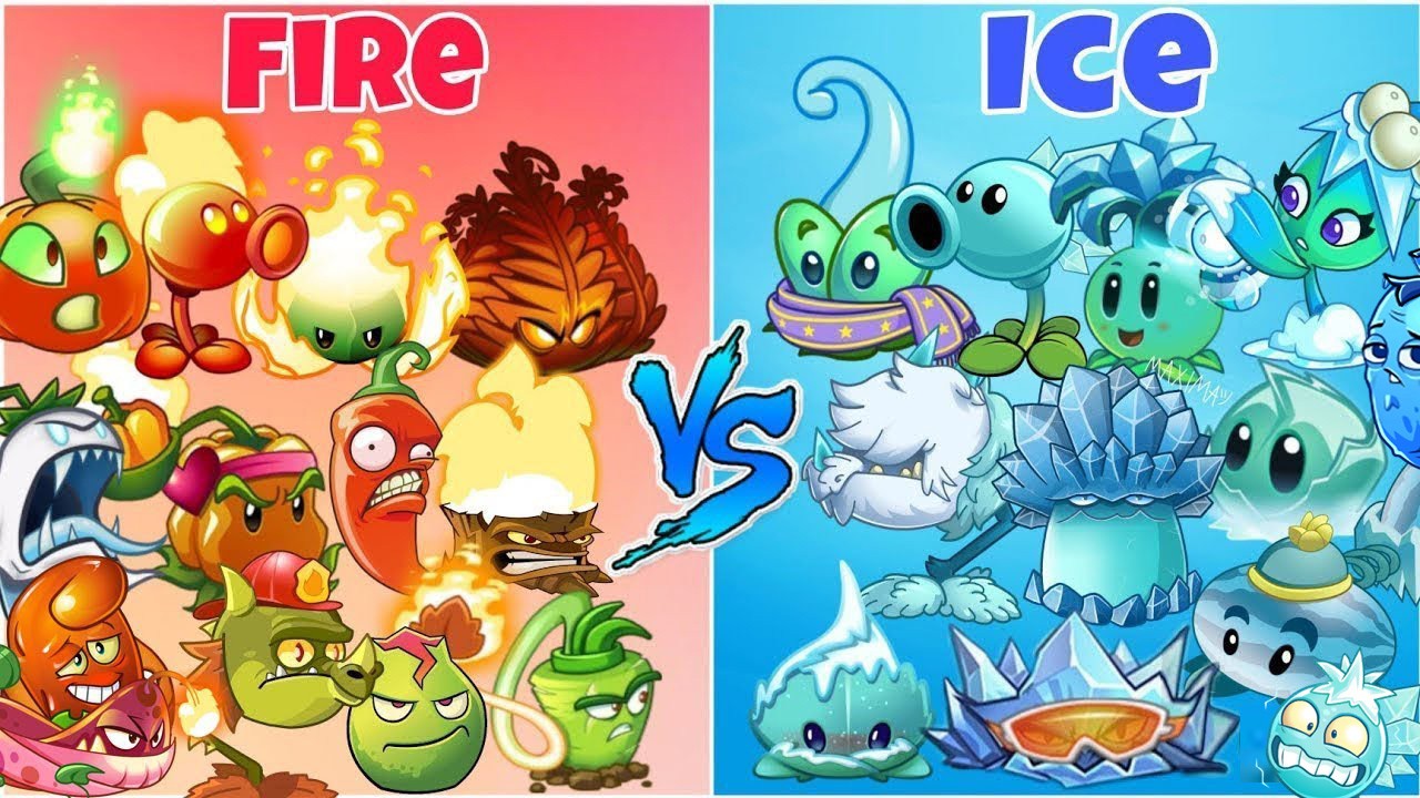 Team ICE-WATER vs FIRE - Who Will Win? - PvZ 2 Team Plant vs Team Plant