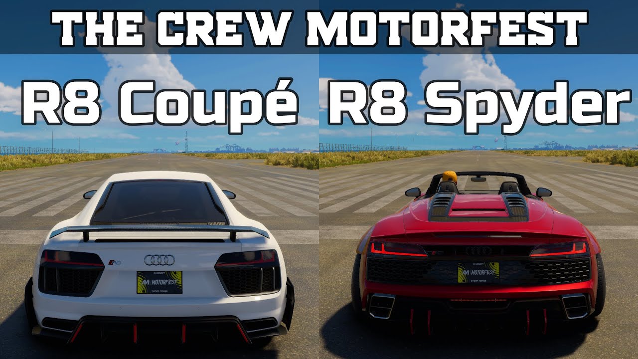 The Crew Motorfest - Audi R8 V10 Plus Coupe vs Audi R8 V10 Spyder - Drag Race