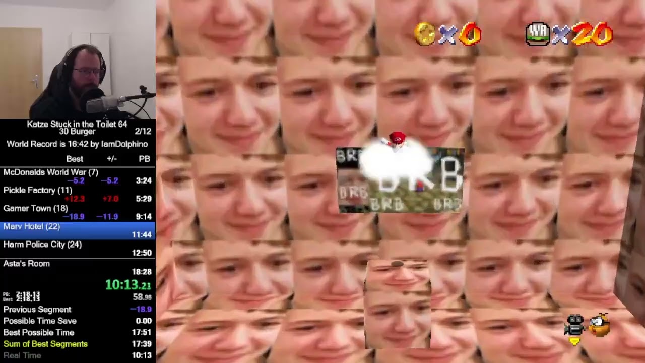Katze Stuck in the Toilet 64 - 30 Burger Speedrun in 17:33