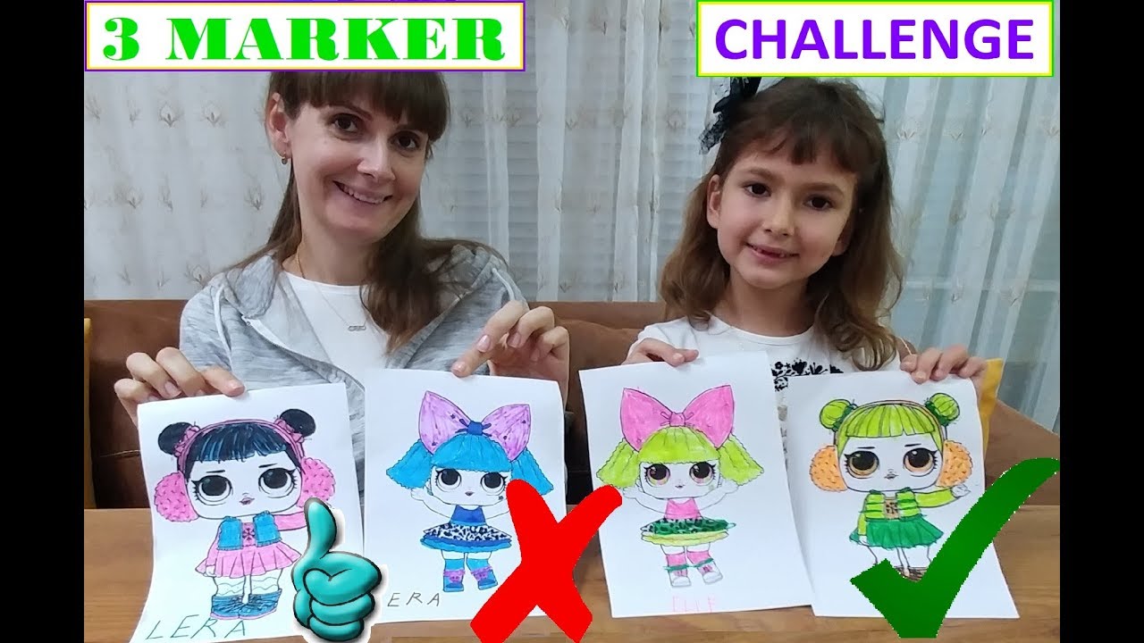 3 MARKER CHALLENGE, LOL SÜRPRİZ BEBEKLER İLE, WİTH LOL SUPRISE
