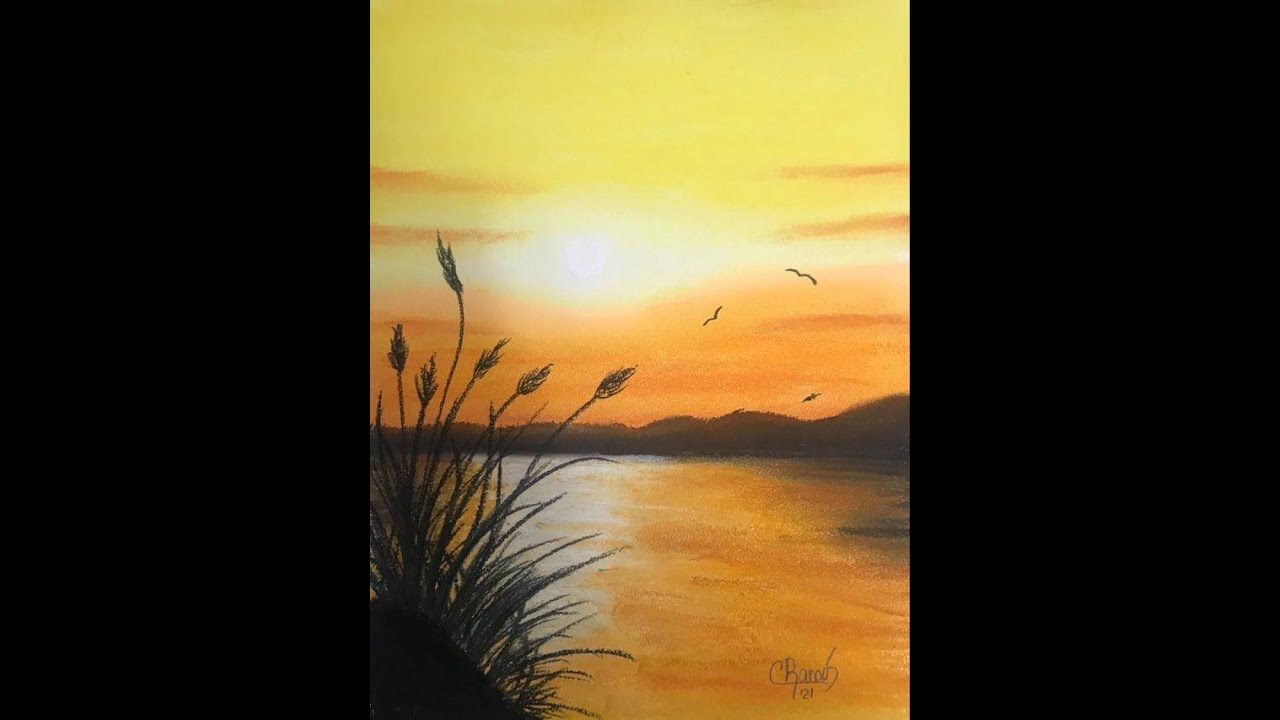 COMO PINTAR ATARDECER CON TIZAS PASTEL