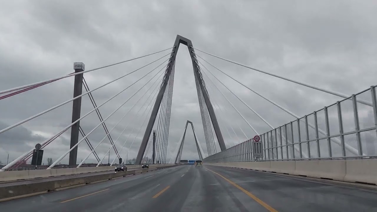 Ersttagsbefahrung der neuen Rheinbrücke Leverkusen