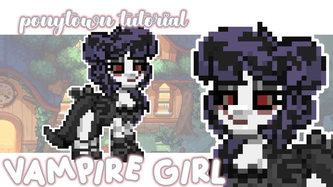 ✨ PONYTOWN ✨  🧛‍♀️ Vampire Girl Skin Tutorial 🧛‍♀️   || by szha ||   •HALLOWEEN EDITION SKIN•
