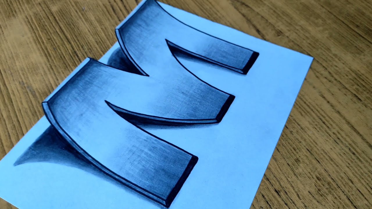 3D letter M - drawing | trick art | Canvas Life
