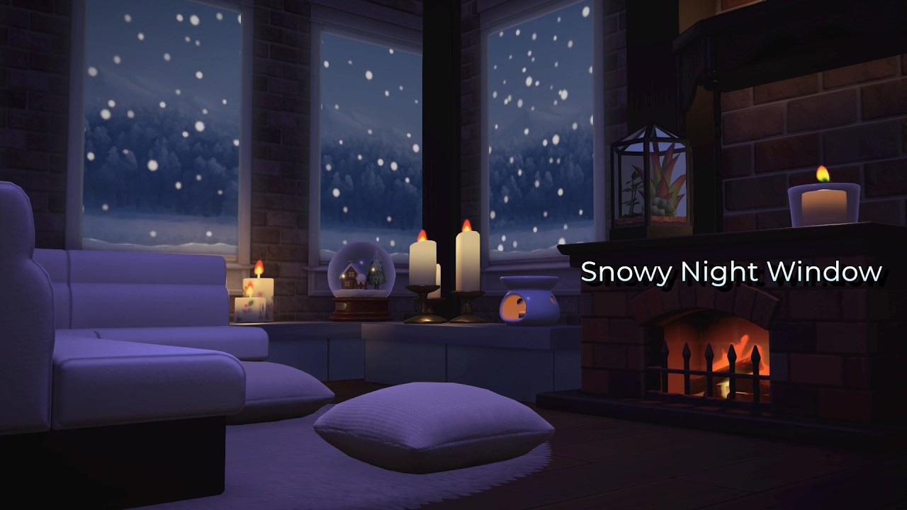 2 Hour Cozy Snowy Night 🌨️ | Sleep, Study, Relax | ACNH Ambient