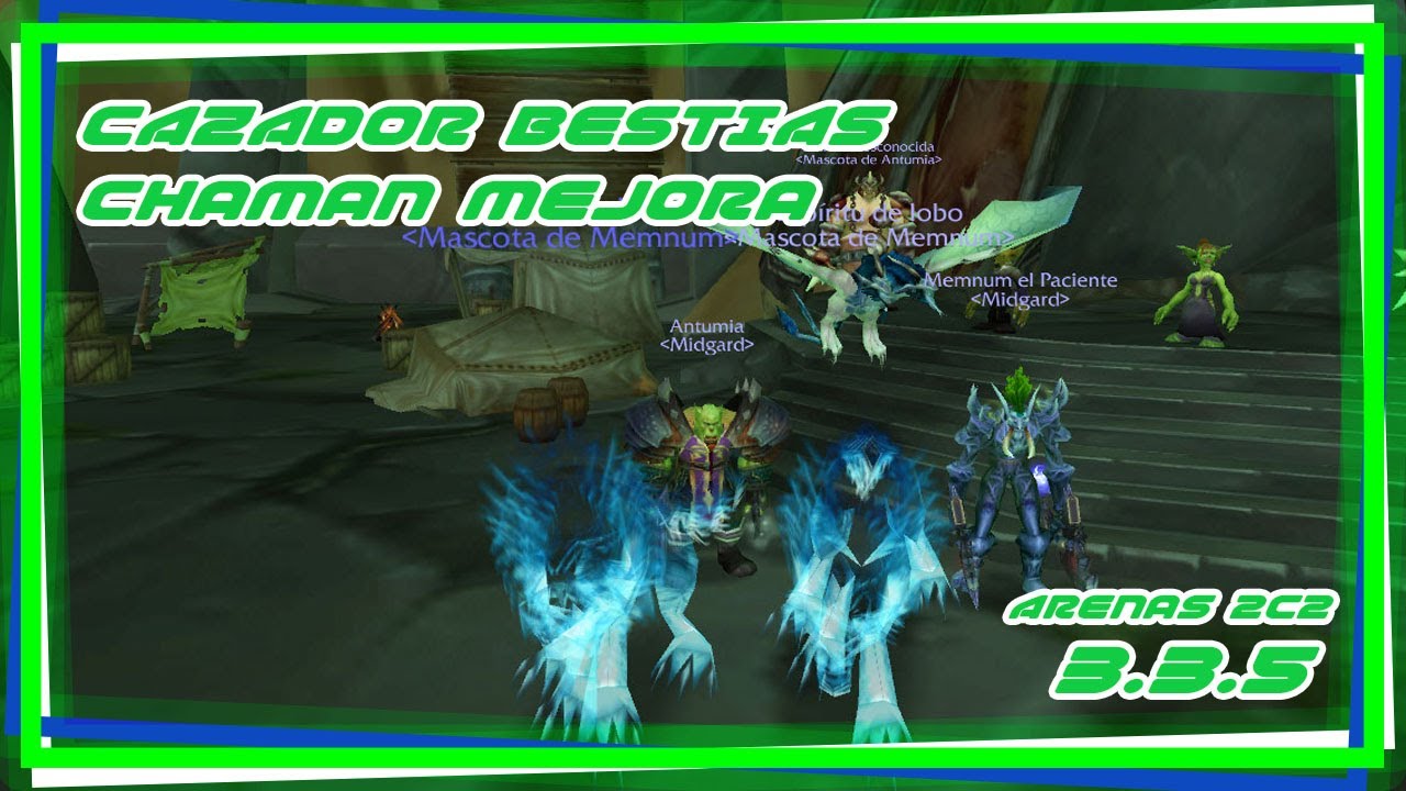 WOW 3.3.5//Arenas 2c2// Cazador Bestias y Chaman Mejora//PVP a