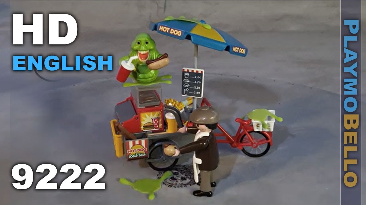 (2017) Playmobil 9222 Ghostbusters Slimer with Hot Dog Stand (Playmobil set REVIEW)