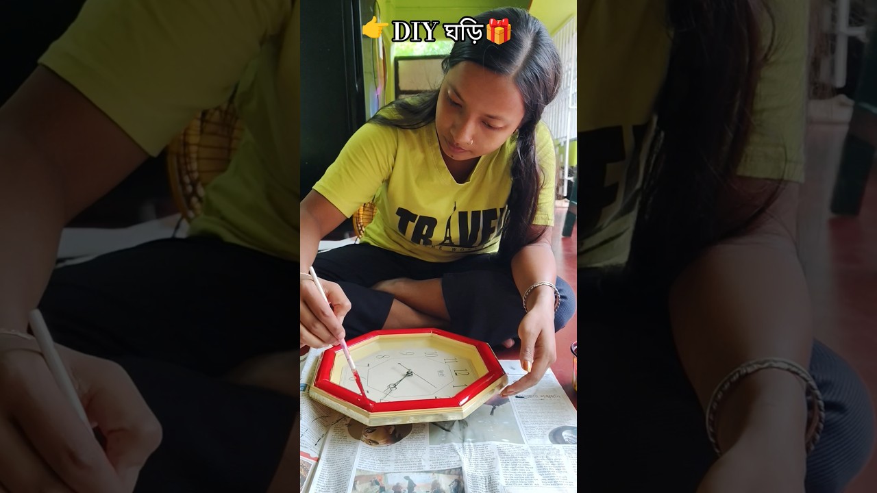 DIY wall clock craft video.... 🤩#tranding #dallyblog #bengali #craft #watch #diywatch #shortvideo