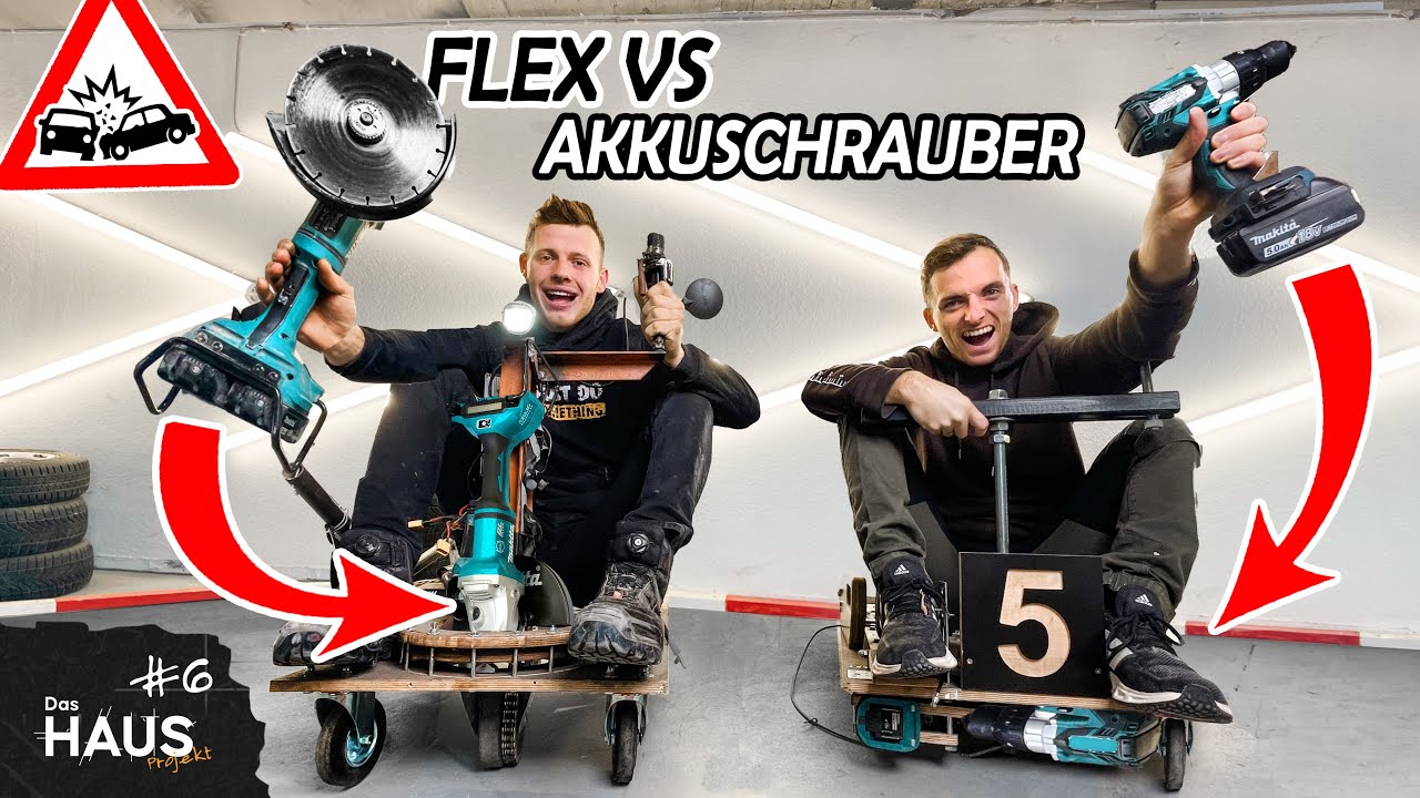 Welches GoKart ist schneller? FLEX vs AKKUSCHRAUBER als Antrieb |  Das Haus Projekt - Folge 6