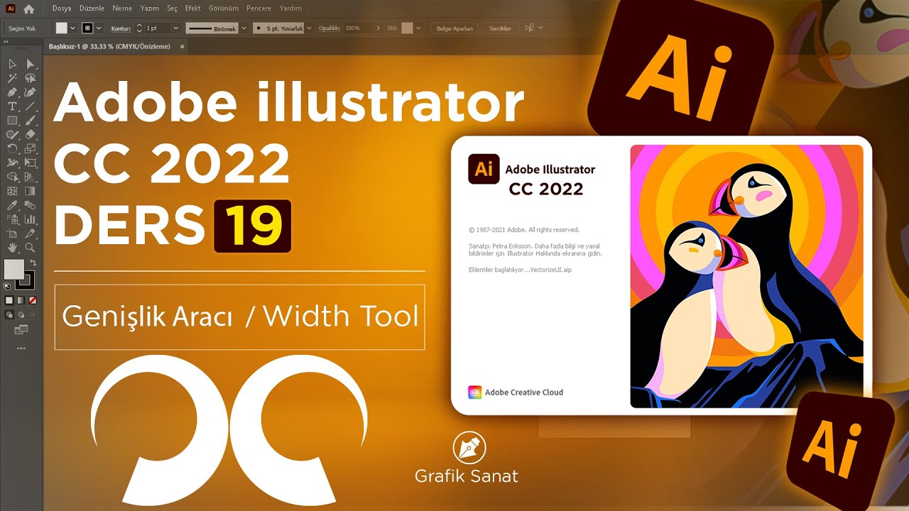 Adobe Illustrator Dersleri  cc 2022 / Genişlik Aracı  ( Shaper Tool ) 19