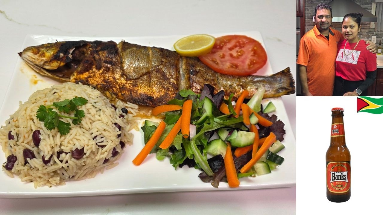 🇬🇾EASY BAKED BRANZINO FOR DINNER  BEANS & RICE / GUYANESE STYLE THE KIDS WON'T STOP TALKING! 🇬🇾