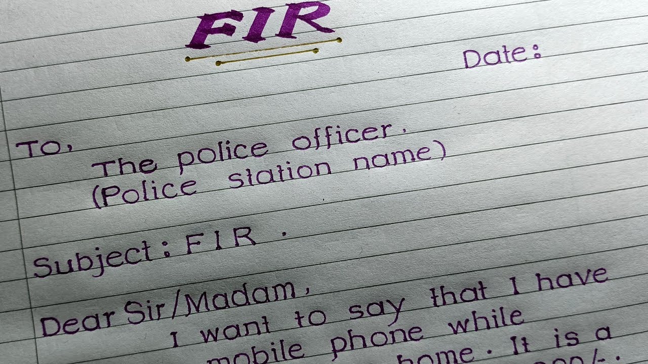 FIR Writing In English || FIR || How To Write A FIR || English Handwriting
